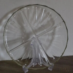 Italian Glass  Divided Serving Platter